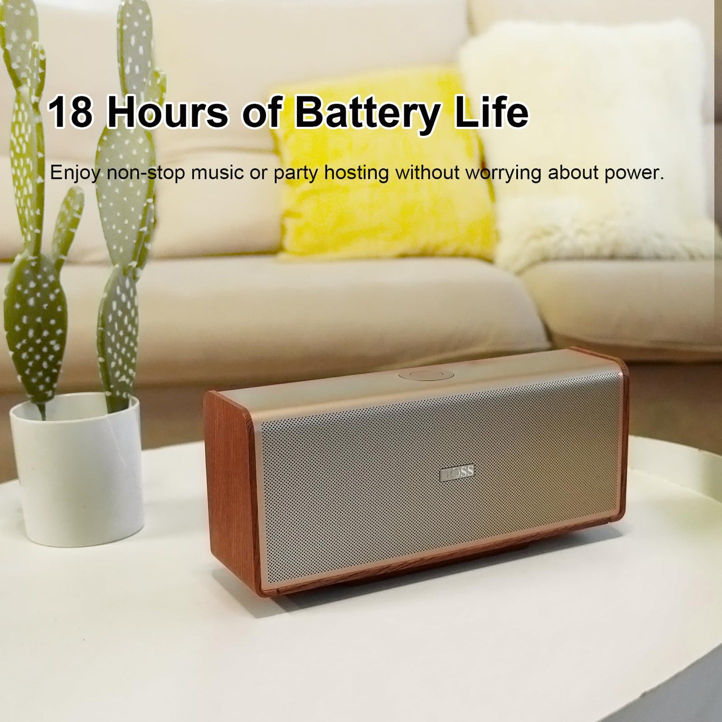 DOSS SoundBox Ultra Bluetooth Speaker with 2.1 Channel Audio, 80W Superior Sound with Deep Bass, Two DSP Technologies, 18H Playtime, BT 5.3, Wireless for Home, Office, Livingroom-Gold