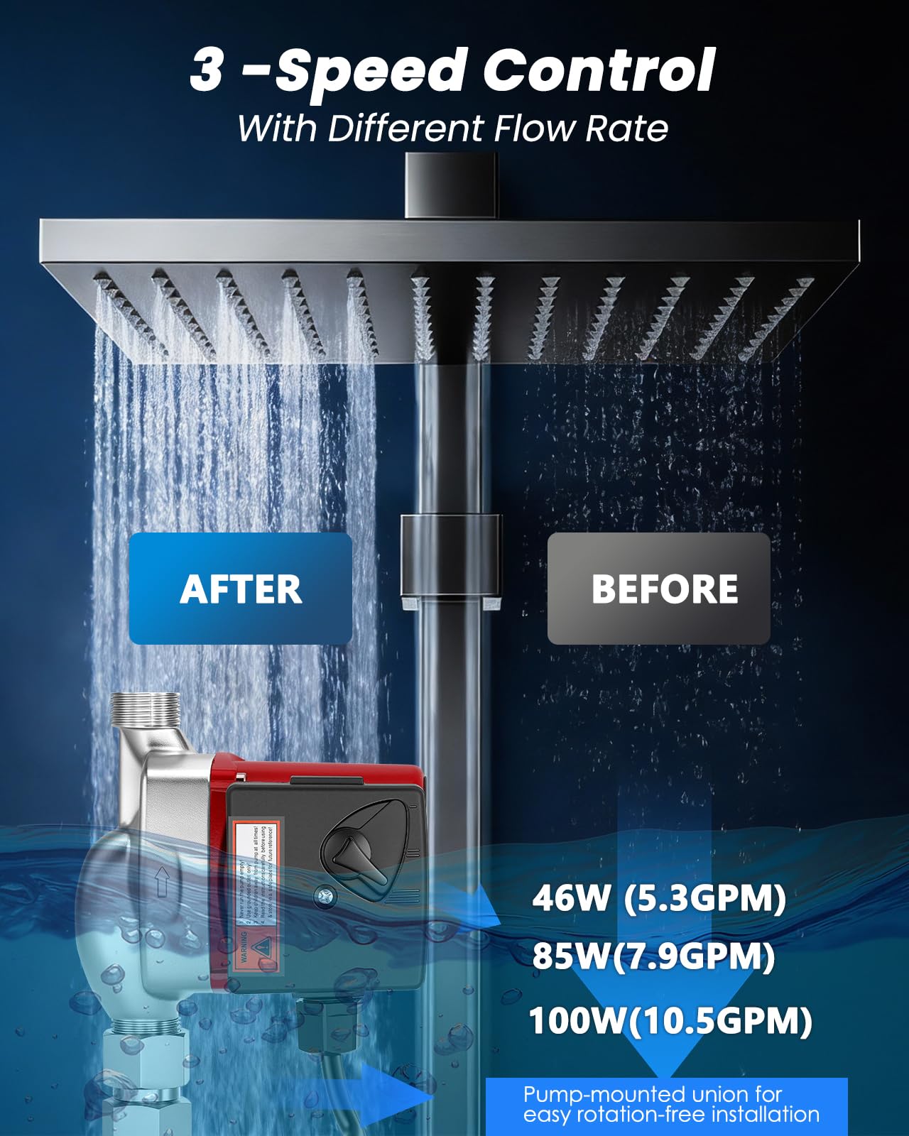 Moonshan Instant Hot Water Recirculating Pump Kit with 304 Stainless Steel Adjustable Bypass Valve Circulation Pump with Smart Plug for Tank Water Heaters