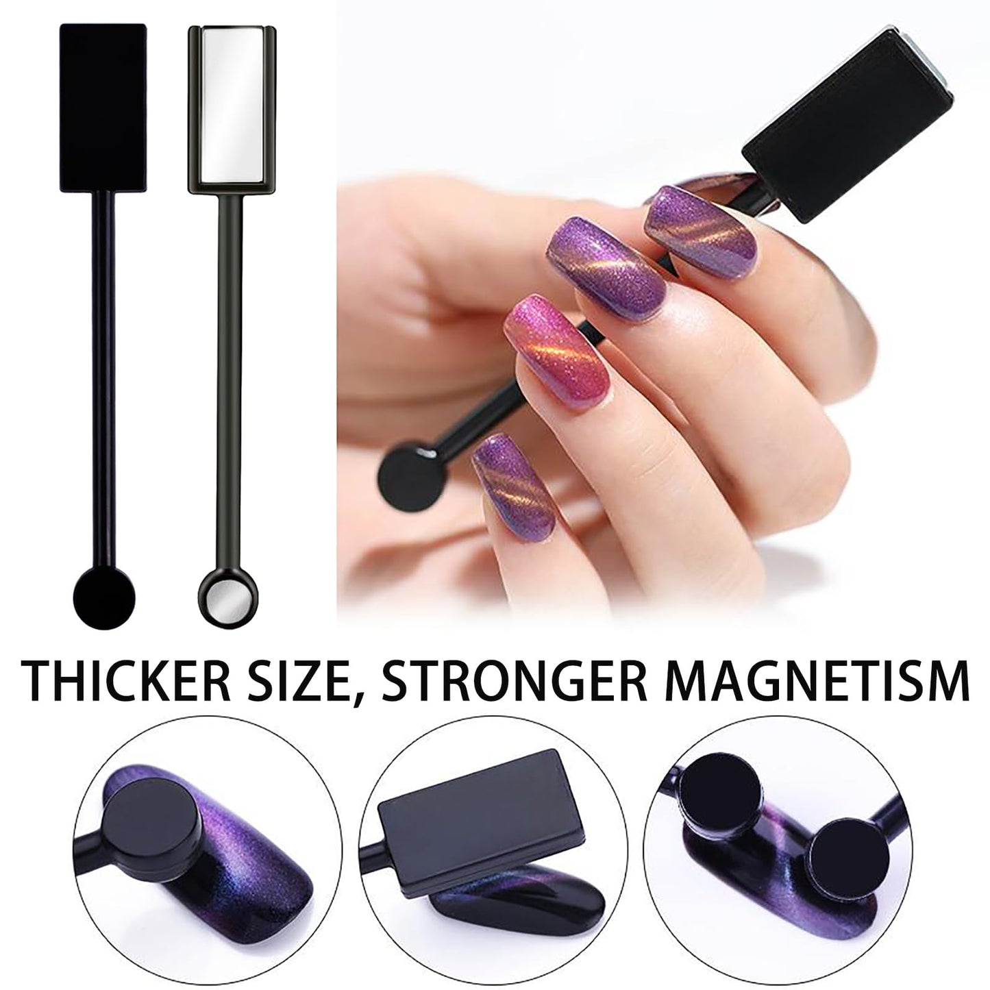 HYWWPFLAY 62Pcs Heart Cat Eye Magnet for Nails, Heart Nail Magnet Tools Set, Cat Eye Magnetic Gel Nail Polish Magnets Sticks, Magnetic Bead for Acrylic Nails DIY Manicure Accessories