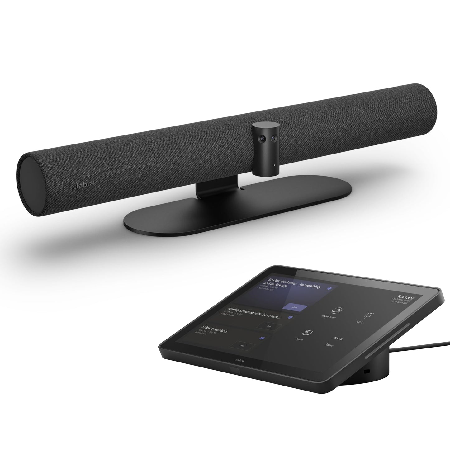 Jabra PanaCast 50 Video Bar System - All-in-one Meeting Room Solution, Audio bar, 180° Full-Room Webcam, Intelligent AI-Enabled Features, and PanaCast Control Touchscreen - All Platforms - Black