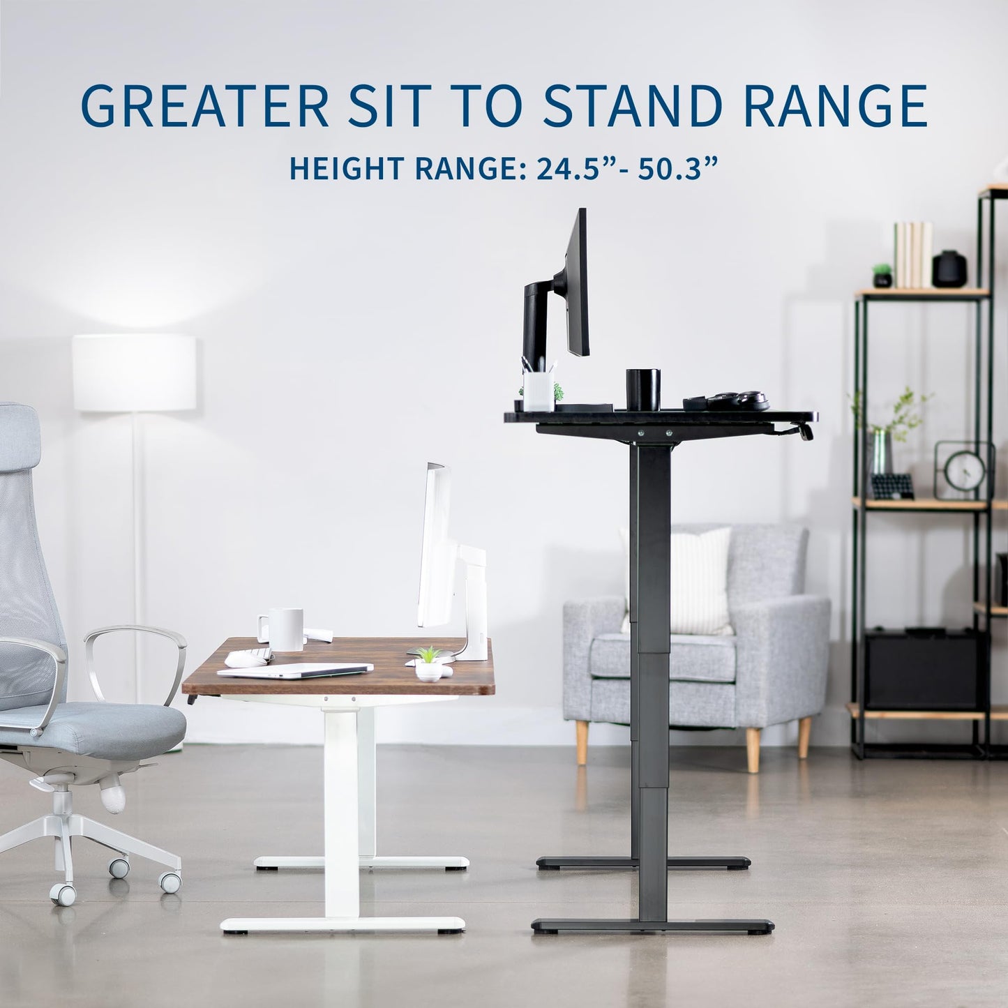 VIVO Electric 71 x 36 in Dual Motor Sit Stand Desk, Memory Height Adjustment, 2B Series, Black Top Black Frame, DESK-KIT-2B7B-36