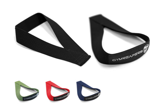 Gymreapers Olympic Lifting Straps for Weightlifting, Snatch, Clean, Powerlifting, Strongman, Deadlifts - Durable Cotton with Reinforced Stitching (Pair) (Black)