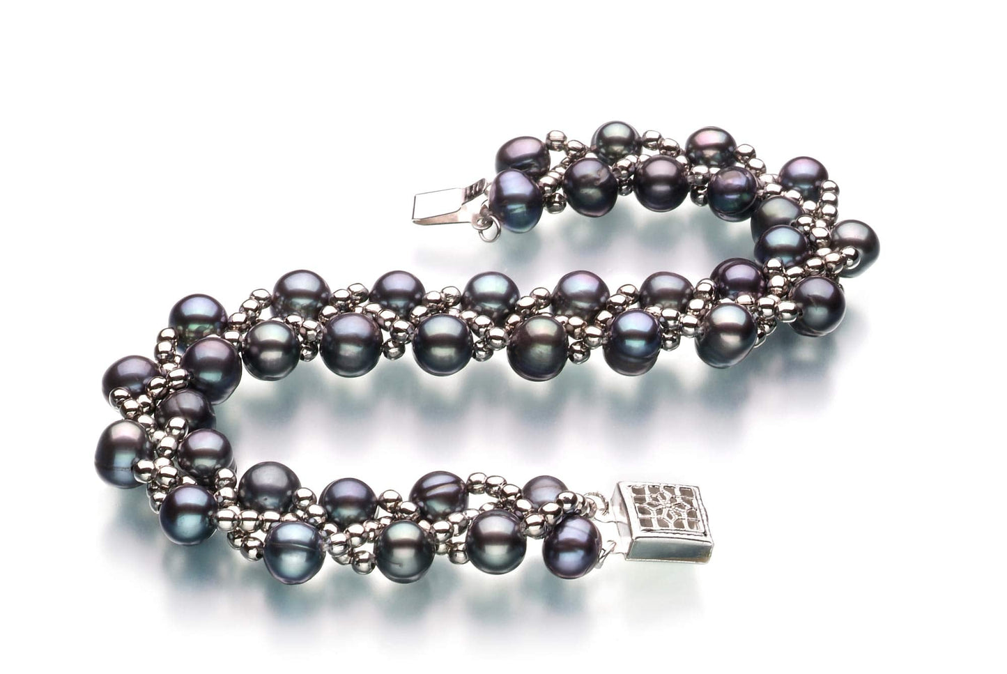 Weave Black 6-7mm A Quality Freshwater Cultured Pearl Set For Women