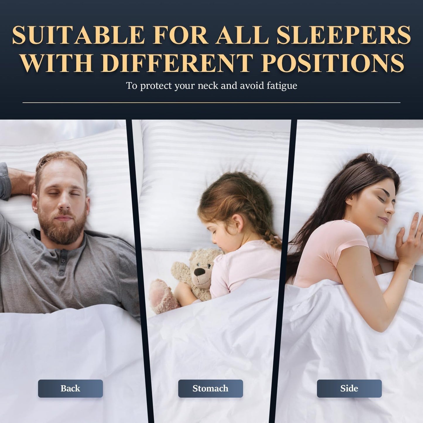 COZSINOOR Bed Pillows for Sleeping Queen Size - Hotel Quality Set of 2 - Breathable Down Alternative Microfiber Filled for Back, Stomach, Side Sleepers, Cooling & Skin-Friendly
