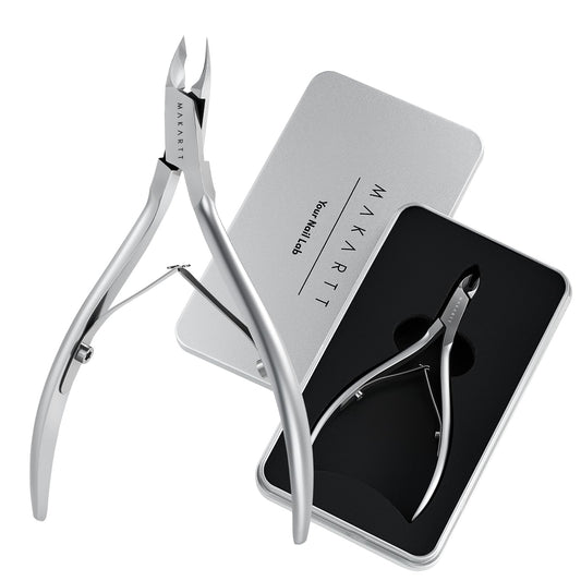 Makartt Professional Cuticle Nipper: 1/2 Jaw Precision Cuticle Trimmer for Beginners & Nail Technicians, 5mm Short Blade, Rust-Resistant Stainless Steel, Salon & Detailed Nail Art Use (Pearl Chrome)