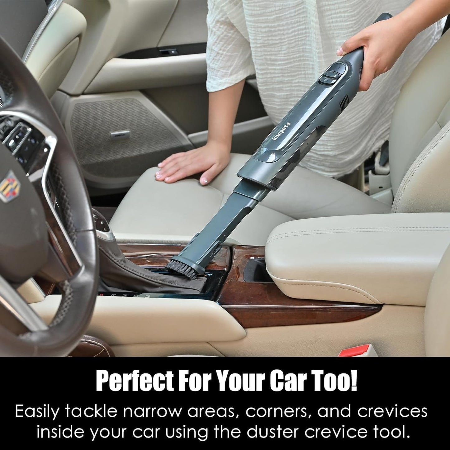 PROMOMO Handheld Vacuum Cordless, Lightweight 1.4lb with Powerful Suction, Charging Dock, Single Touch Empty and Detachable Dust Cup, Portable Mini Car Vac for Home Pet Car