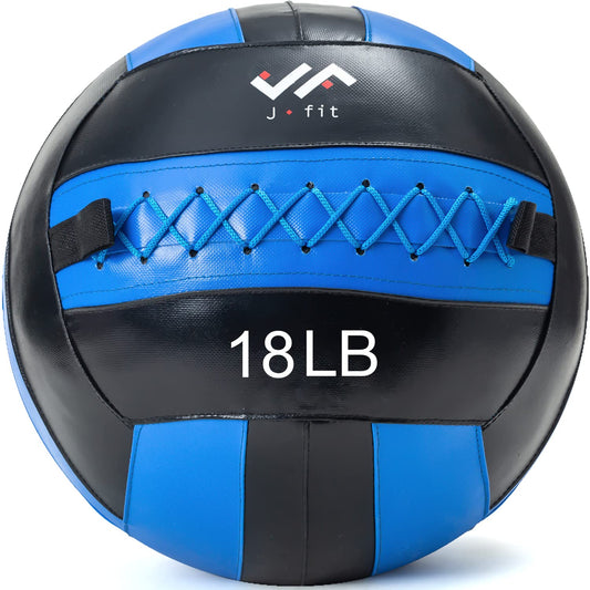 JFIT Wall Ball, 18 LB, Blue/Black
