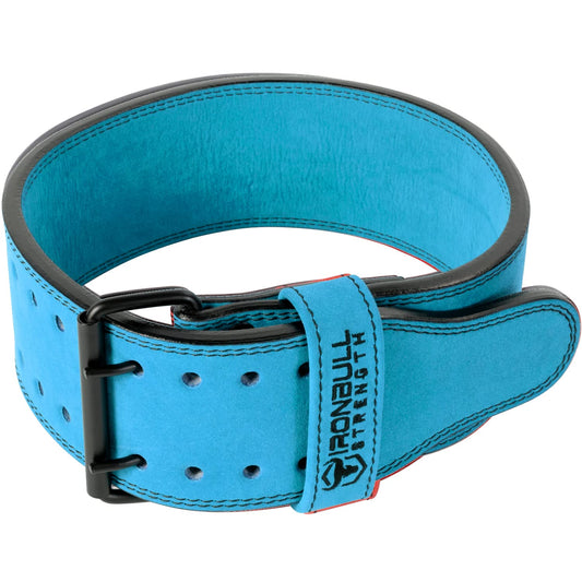 PowerLifting Belt - 10mm Double Prong - 4-inch Wide - Heavy Duty for Extreme Weight Lifting Belt (Blue, Large)