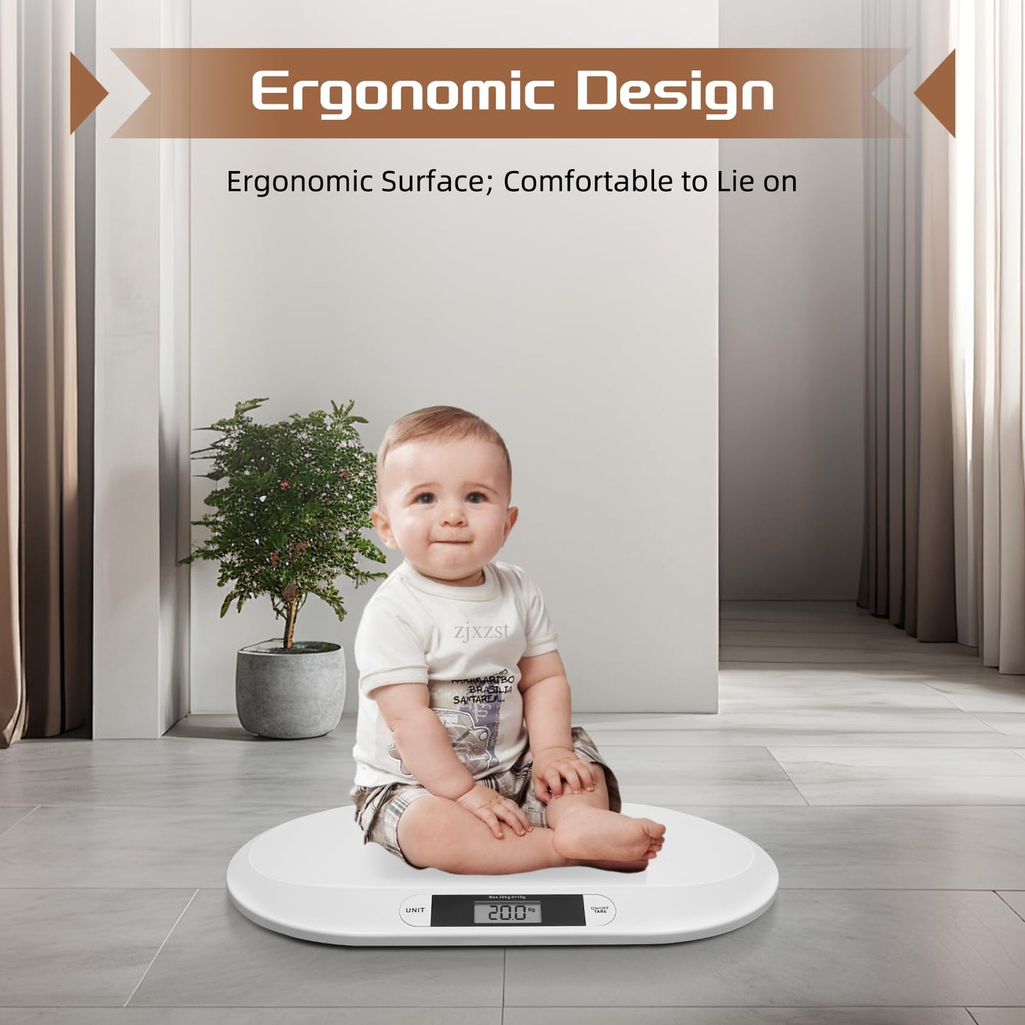 Digital Baby Scale, Infant Weighing Scale for Toddlers, Multifunctional Newborn Baby Scale with Hold Function, Pet Scale for Cats and Dogs, Up to 44lbs