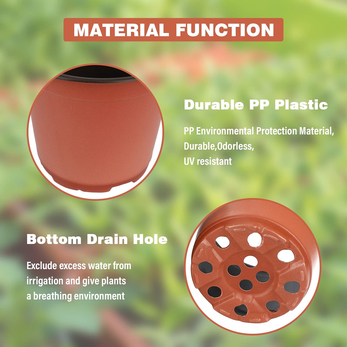 KINGLAKE 50 Pcs 6" Plastic Plants Nursery Seedlings Pot/Pots Flower Plant Container Seed Starting Pots for Plant