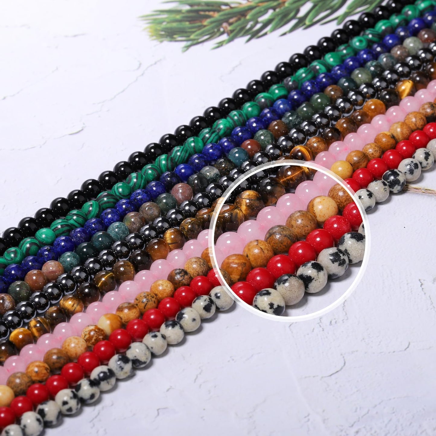 Songxi 90pcs 4mm Dalmatian Natural Round Stone Beads for Jewelry Making, Smooth Loose Small Gemstone Beads for Bracelets Necklace, Chakra Stones with Energy Power