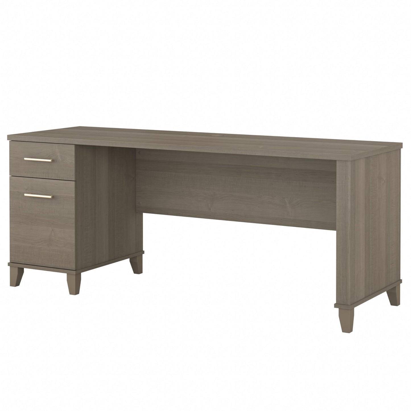 Bush Home 72-inch Home Office Desk with Drawers, Large Computer Table for Personal Workspace, Somerset Collection, Ash Gray