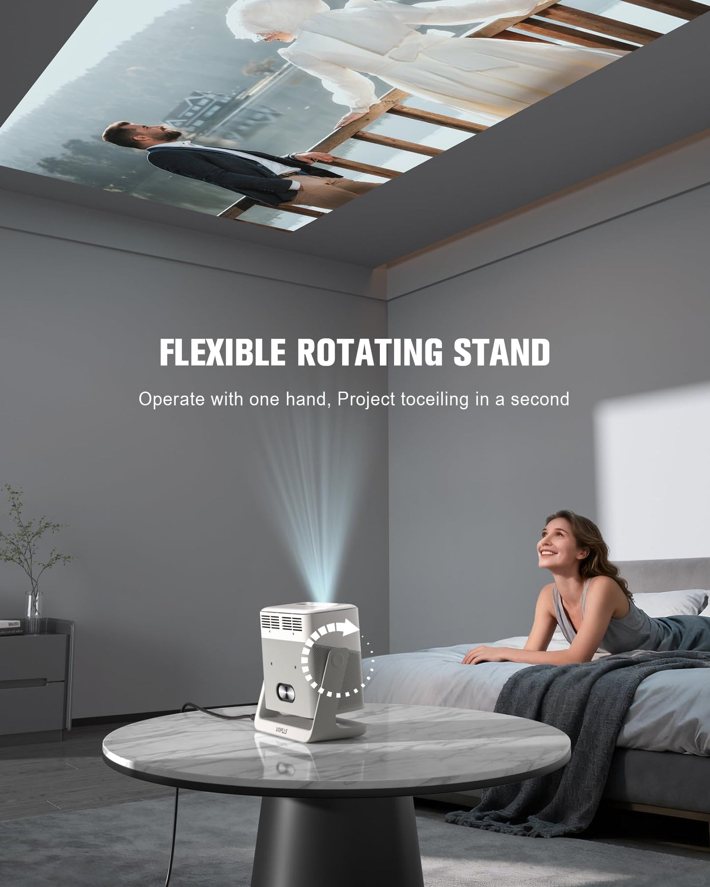 【3000 ANSI Official Licensed Google TV】4K Smart Projector with WiFi and Bluetooth, VOPLLS Outdoor Projectors with Dolby/Auto Focus, Portable Movie Phone Wireless Gaming Wifi Proyector for Bedroom/Home