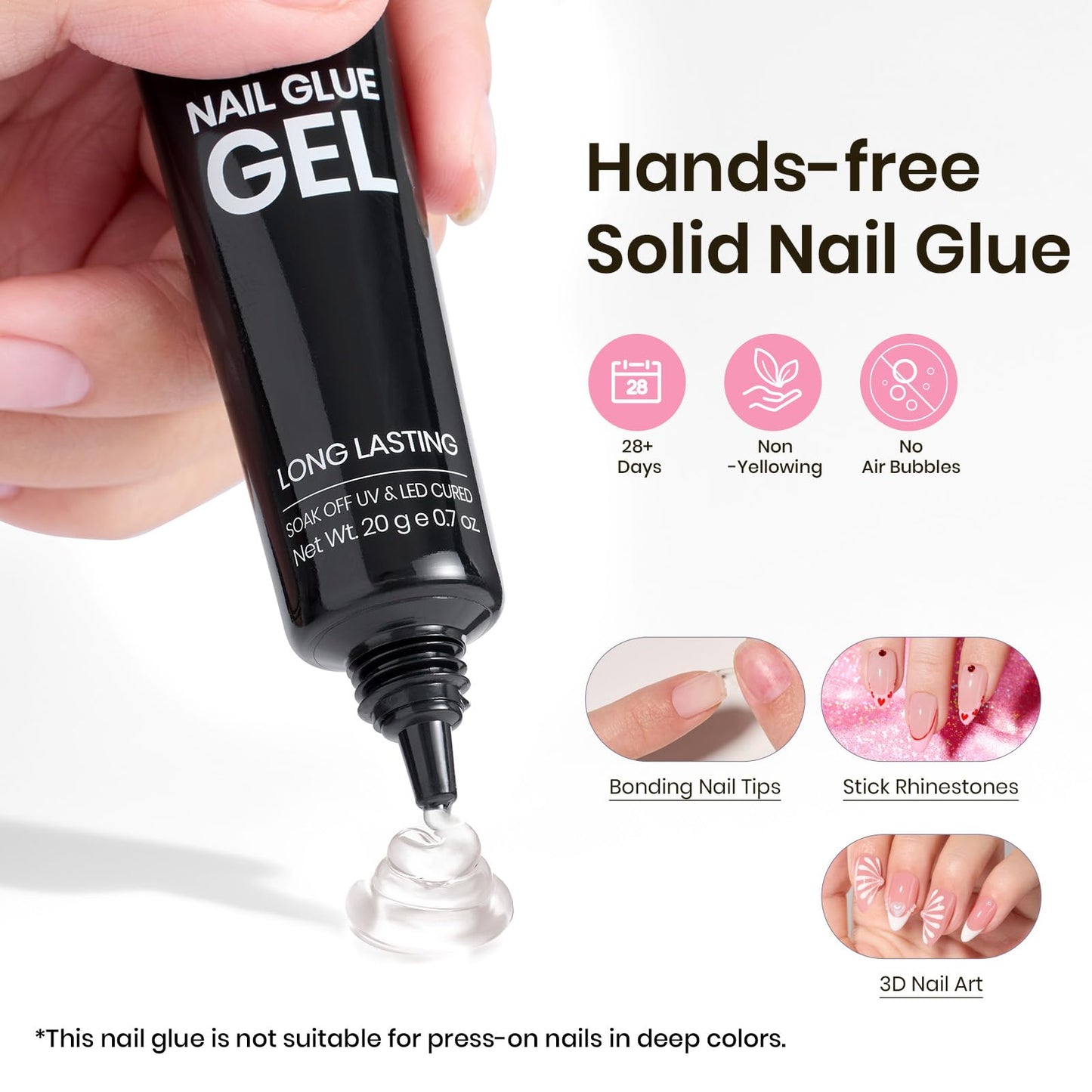 Beetles Tipex Nail Tips Kit Almond Medium, 224Pcs 16 Sizes,Pre-building Pre-Etched Strong Thicker Acrylic Tips with Mini U V Lamp Tipex Nail Glue