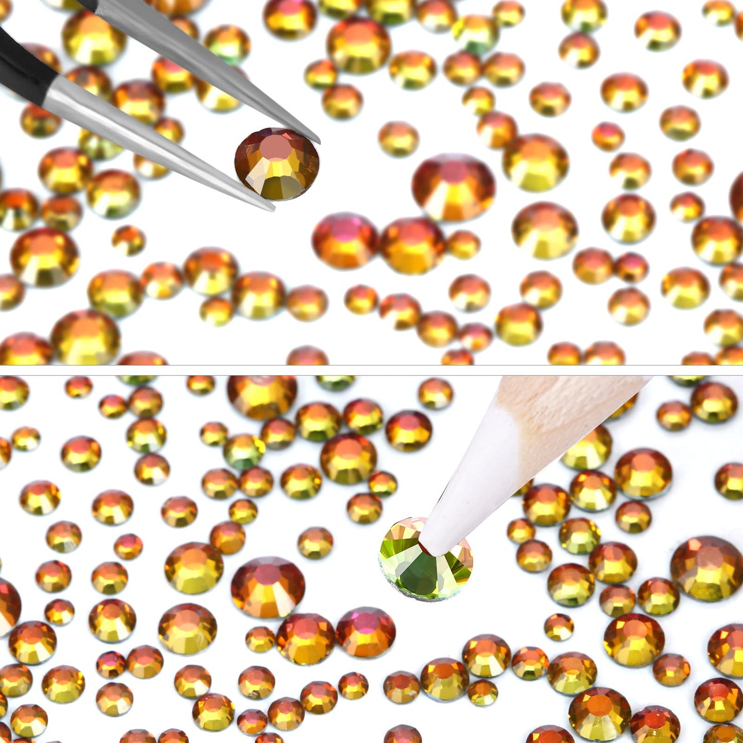 Meibite Red Flame Glass Flatback Rhinestones for Nails, Crafts & Clothes – 4240PCS 6 Sizes (SS6–SS20) Crystal Gems Kit with Tweezers & Picker, Non Hotfix DIY Rhinestones for Tumblers, Shoes, Nail Art
