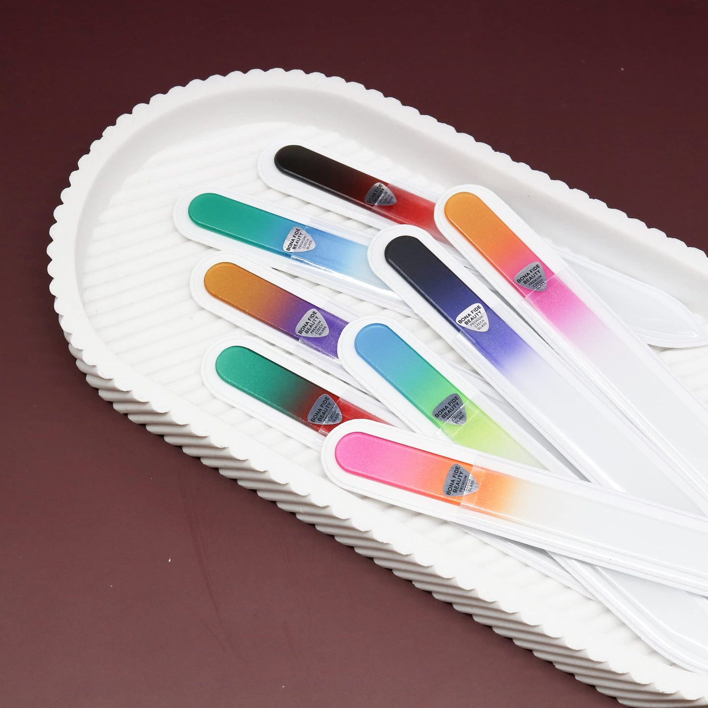 Bona Fide Beauty Czech Glass Nail File Set (8 Pieces) in Multicolor
