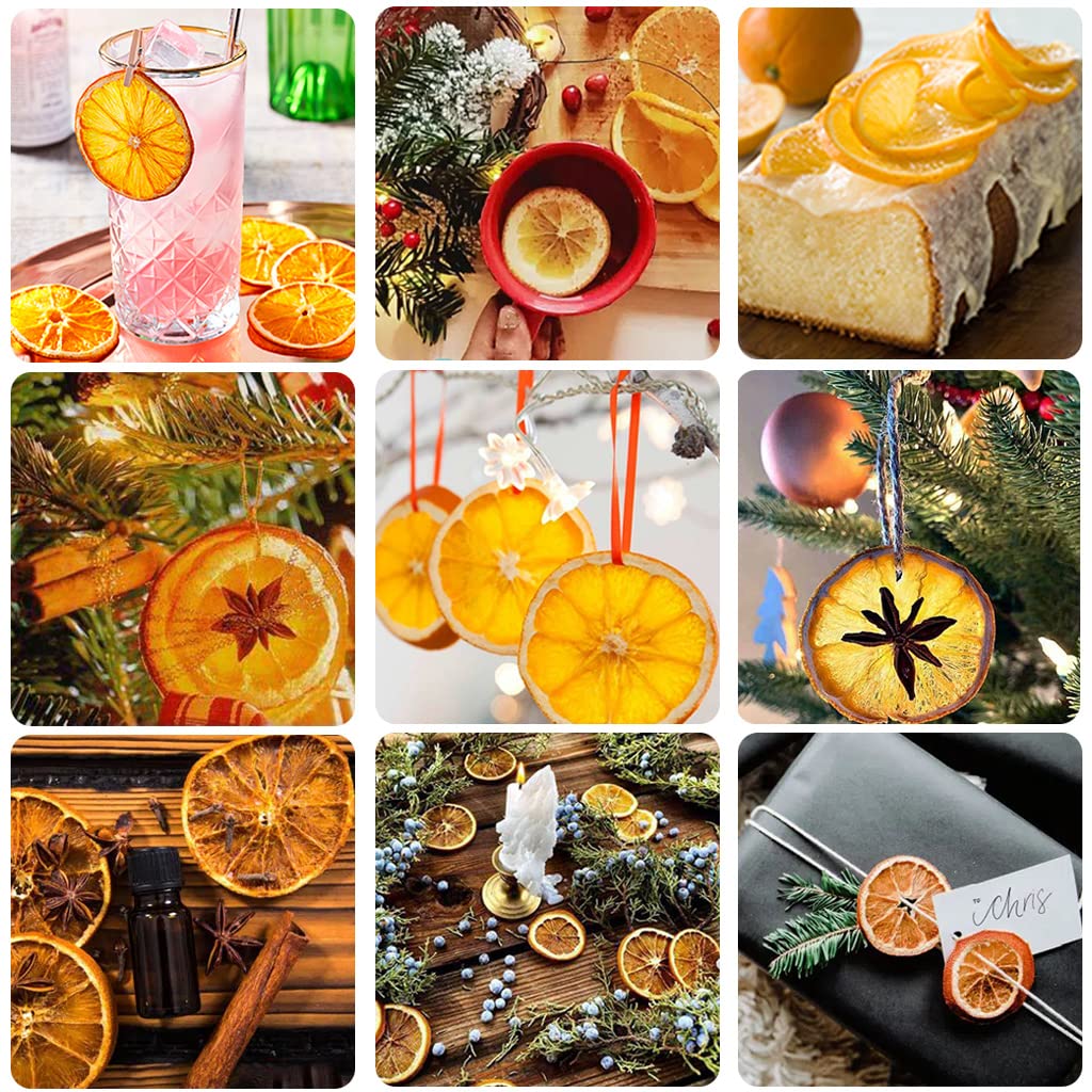 JTEDZI Dried Orange Slices, Dehydrated Orange Slices, Dried Citrus Slices, Dehydrated Fruit for Cocktails Garnish, Home Decor, No Sugar Added Fruit Tea (Orange Slices, 17.63oz(500g))