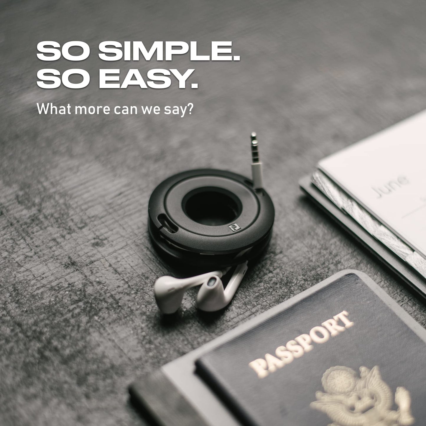 Side Winder Mini and Max Headphone, Earbud and Charging Cable Winder and Organizer Perfect for Wrapping Earbuds and Cords for Travel and Organization 4-Pack (Black, Mini)