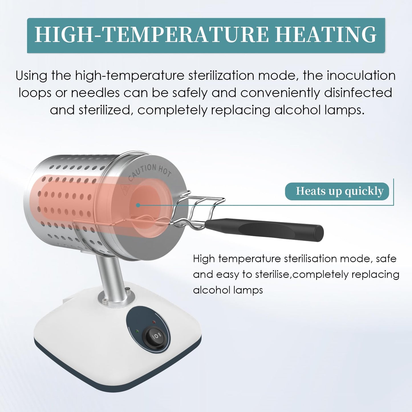 Lab DS-900S Infrared Sterilizer Autoclave Sterilizers Two Adjustable Heating Temperatures 400°C/825°C for Scalpel Needle Inoculating Loop Vaccination Ring,110V 240W