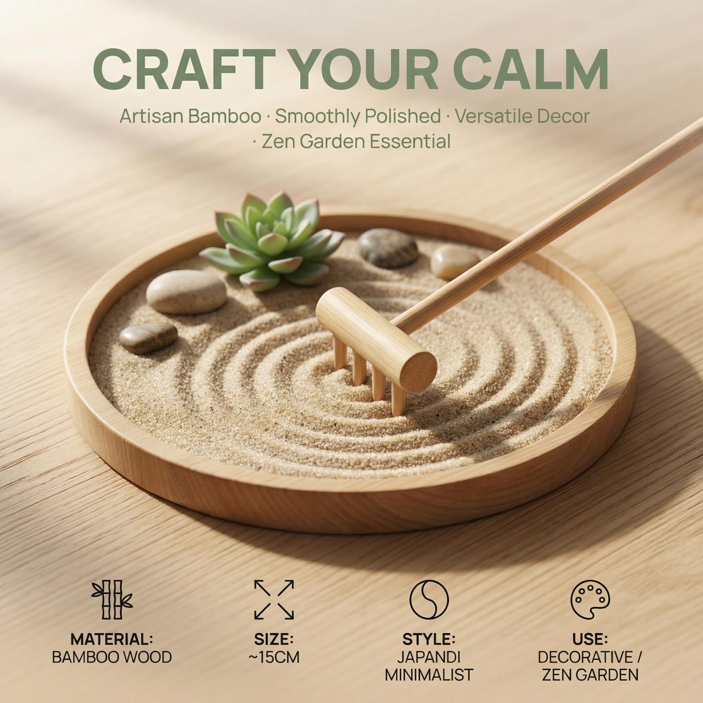 DOITOOL Mini Zen Garden Tool Rake Set, 10pc Sand Rake Tool, Meditation Feng Shui Decor Accessories for DIY Home Office Tabletop Decor