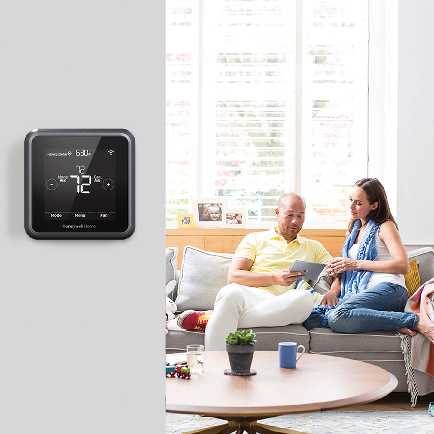 Honeywell Home RCHT8612WF T5 Plus Wi-Fi Touchscreen Smart Thermostat with 7 Day flexible programming and Geofencing Technology Black