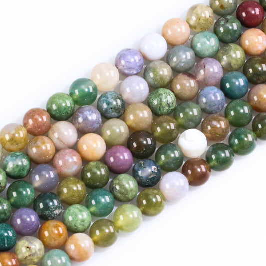 4mm Natural Gemstone Round Inidan Agate Beads for Jewelry Making Small Crystal Beads for Bracelets Necklace Earrings Crafts (15"/Strand)