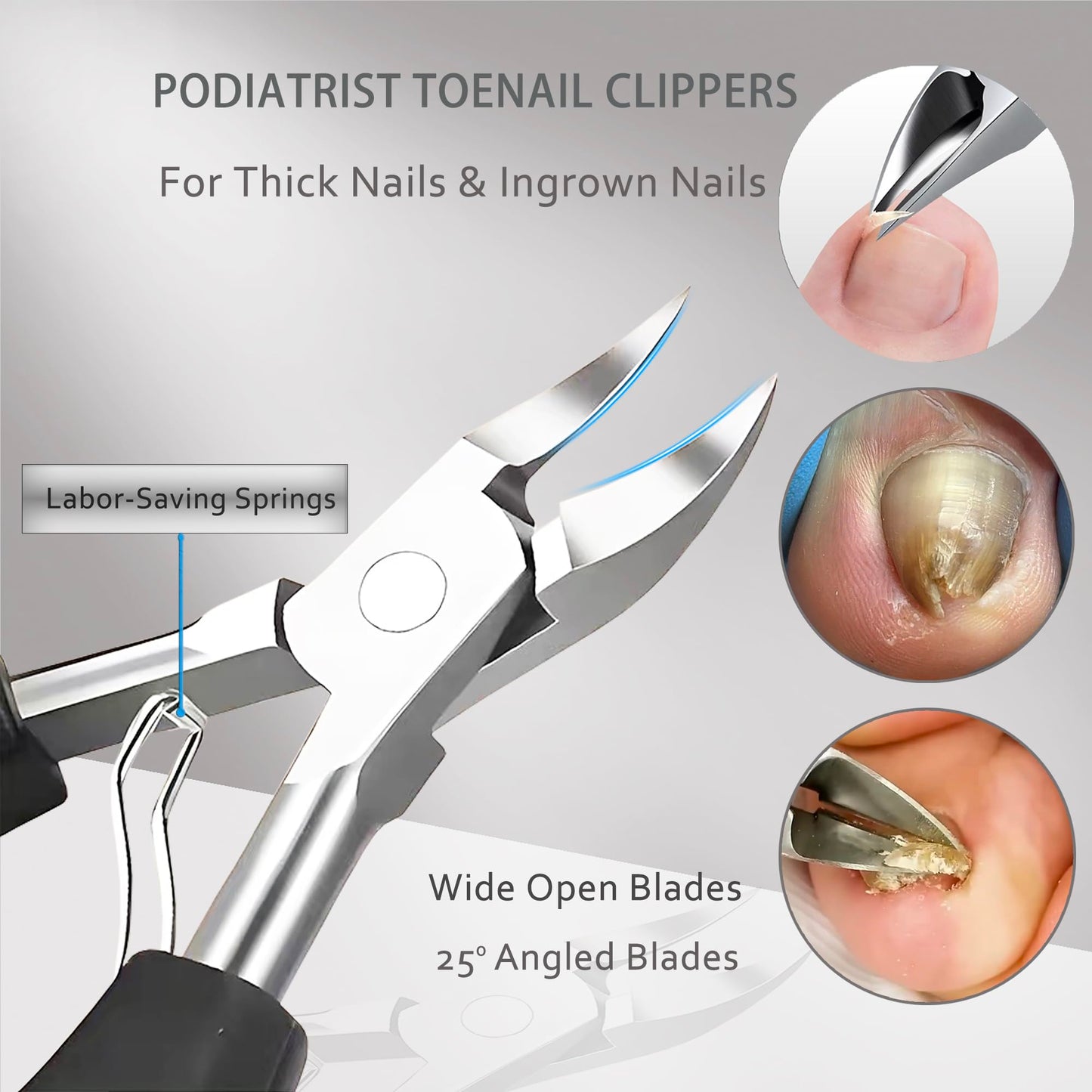 Ingrown Toenail Clipper for Men Women Nail Clipper for Senior Thick Toenail Clippers for Ingrown Nails Removal Set Nail Cutter Pedicure Knife Toe Nails Clipper Kit