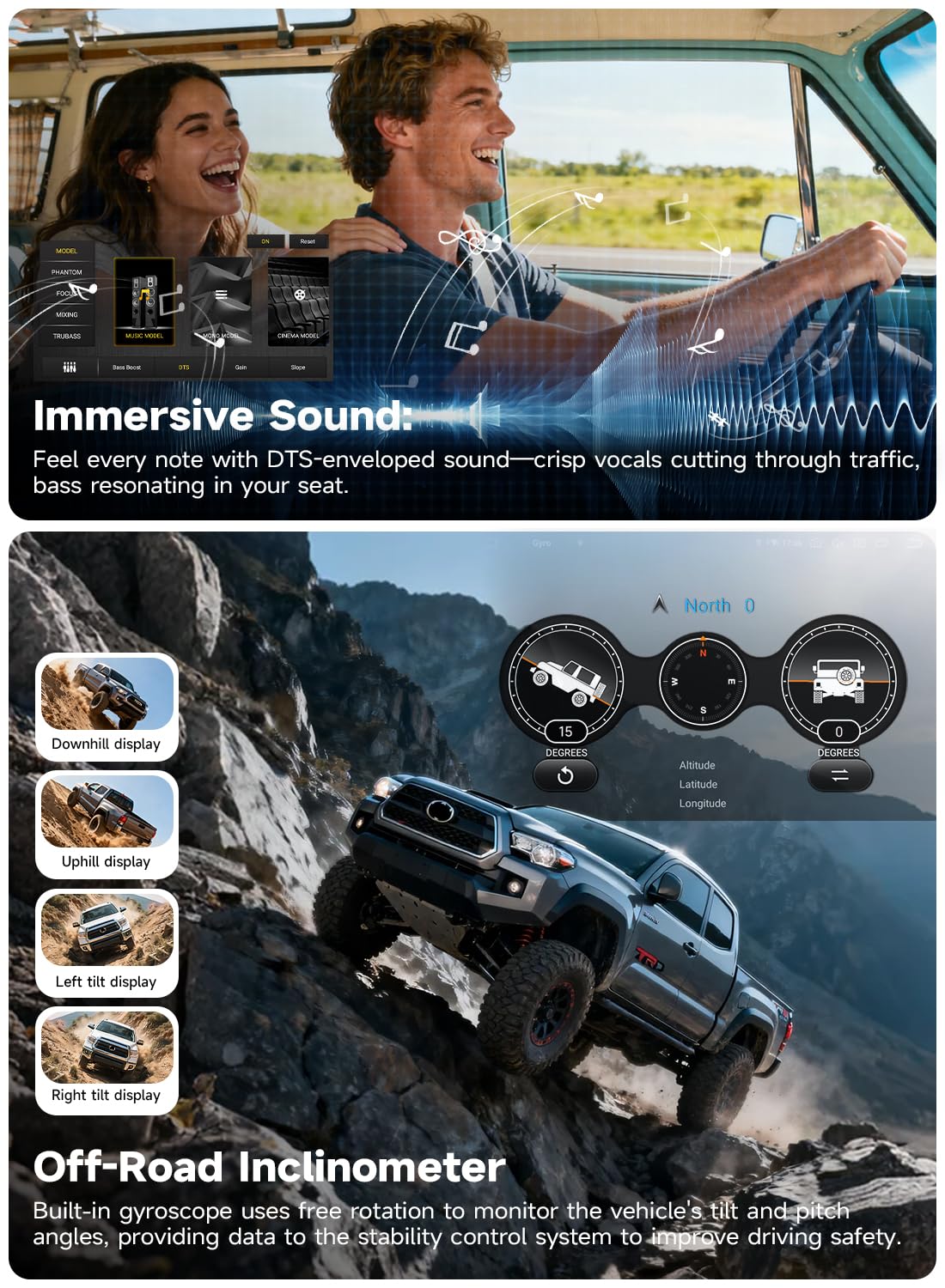 Roadanvi Android 14 6G+128G Car Radio for Toyota Camry 2015 2016 2017 Wireless Carplay Android Auto Car Stereo GPS Navigation WiFi 4G LTE 10.2" QLED Touch Screen Head Unit Bluetooth 5.2 DTS X14