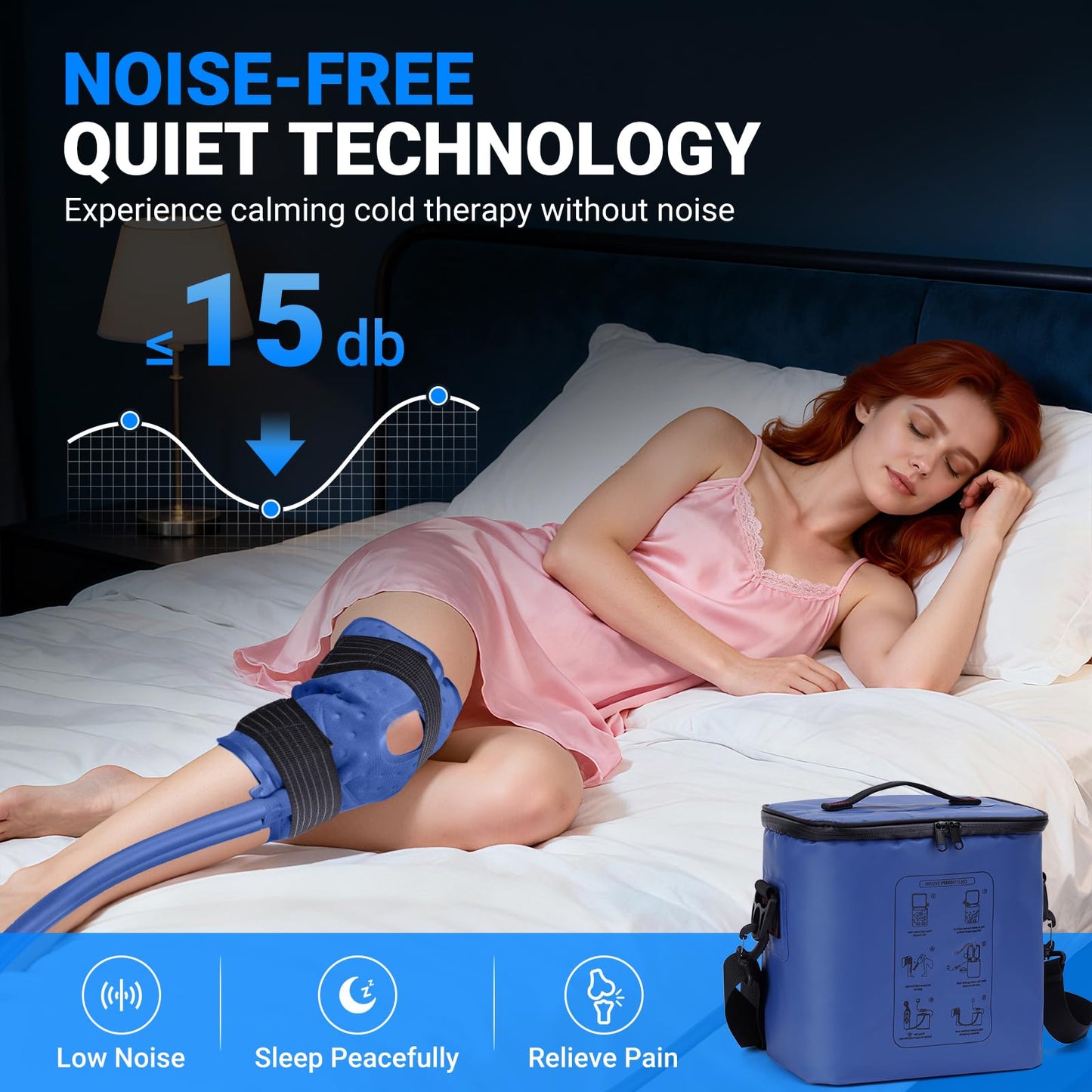Cold Therapy Machine - Programmable Ice Machine for Knee After Surgery, Portable Ice Therapy Machine with Quiet Pump, Knee Replacement Recovery System, Cryotherapy Pain Relief w/Compression Pad