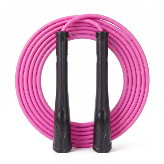 YUEDONG Aesthetic Jump Rope for Women - Apartment-Friendly Silent Rotation, Tangle-Free Weighted Skipping Rope with Ergonomic Grip, 5mm PVC for Home Workout, Cardio, Graceful Body Sculpting & Fat Loss (1, BLACK, 5MM)