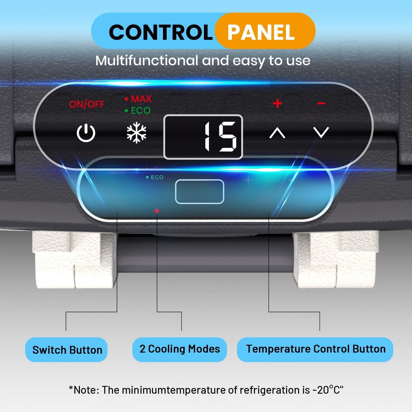 12V Car Refrigerator, 53QT Dual Zone Portable Refrigerator, Electric Cooler & Car Fridge, Plug In Cooler, Car Cooler for SUV, RV, Camping, Road Trips, Freezer 0°F-50°F, 12V/24V DC, 110-240V AC