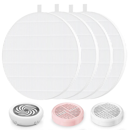 4-Pack Nail Dust Collector Replacement Filters with 100 Sheets Pink Filter Paper with Cleaning Brush- Home & Salon Use