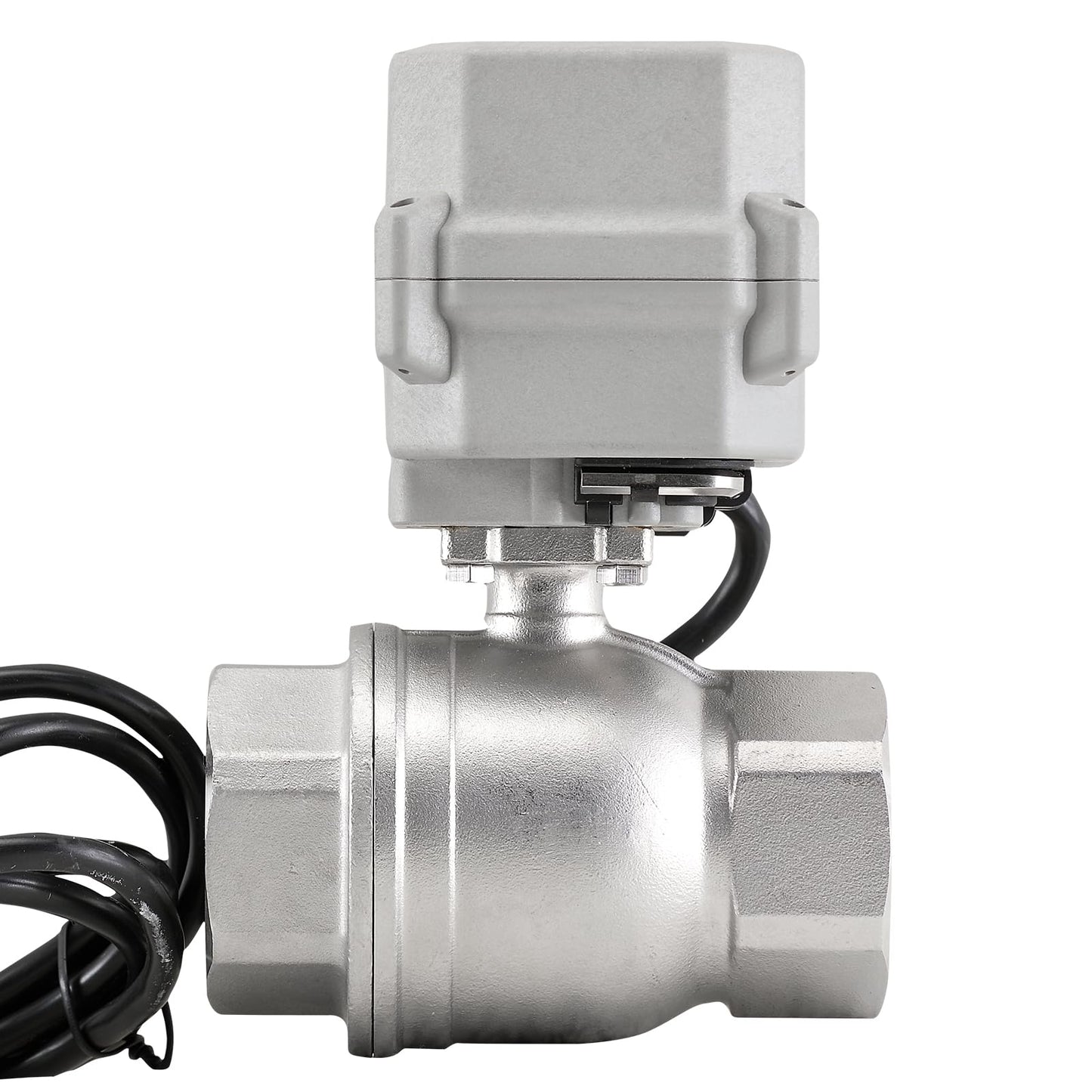 HSH-Flo 1-1/2 inch DN40 110-230VAC Normally Closed CF8/Stainless Steel 304 Manual Override Motorized Electrical Ball Valve With U.S. Plug