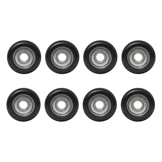 8 Pcs Roller Wheels Replacement Compatible with Aero Pilates Reformer, Smooth and Quiet Glide Wheels Compatible with Aero Pilates Reformer (Black)
