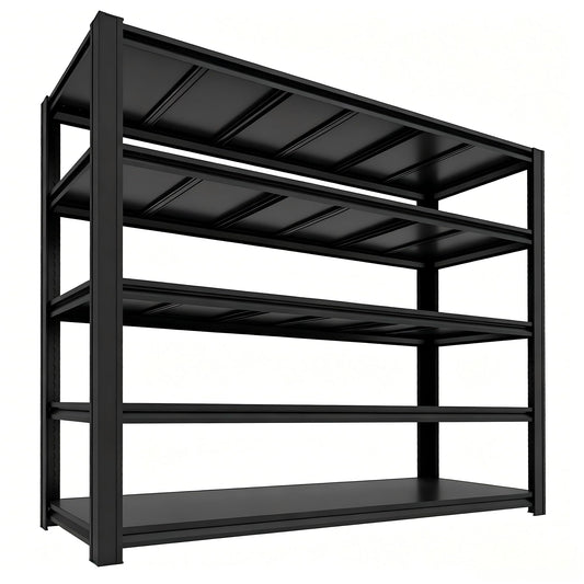 KIFDYTH Metal Garage Shelving Unit, 5-Tier Heavy Duty Garage Shelving, Adjustable Storage Shelves, 3500 LBS Capacity, Industrial Shelves for Garage, Basement(72 H*62 W*24.05 D)