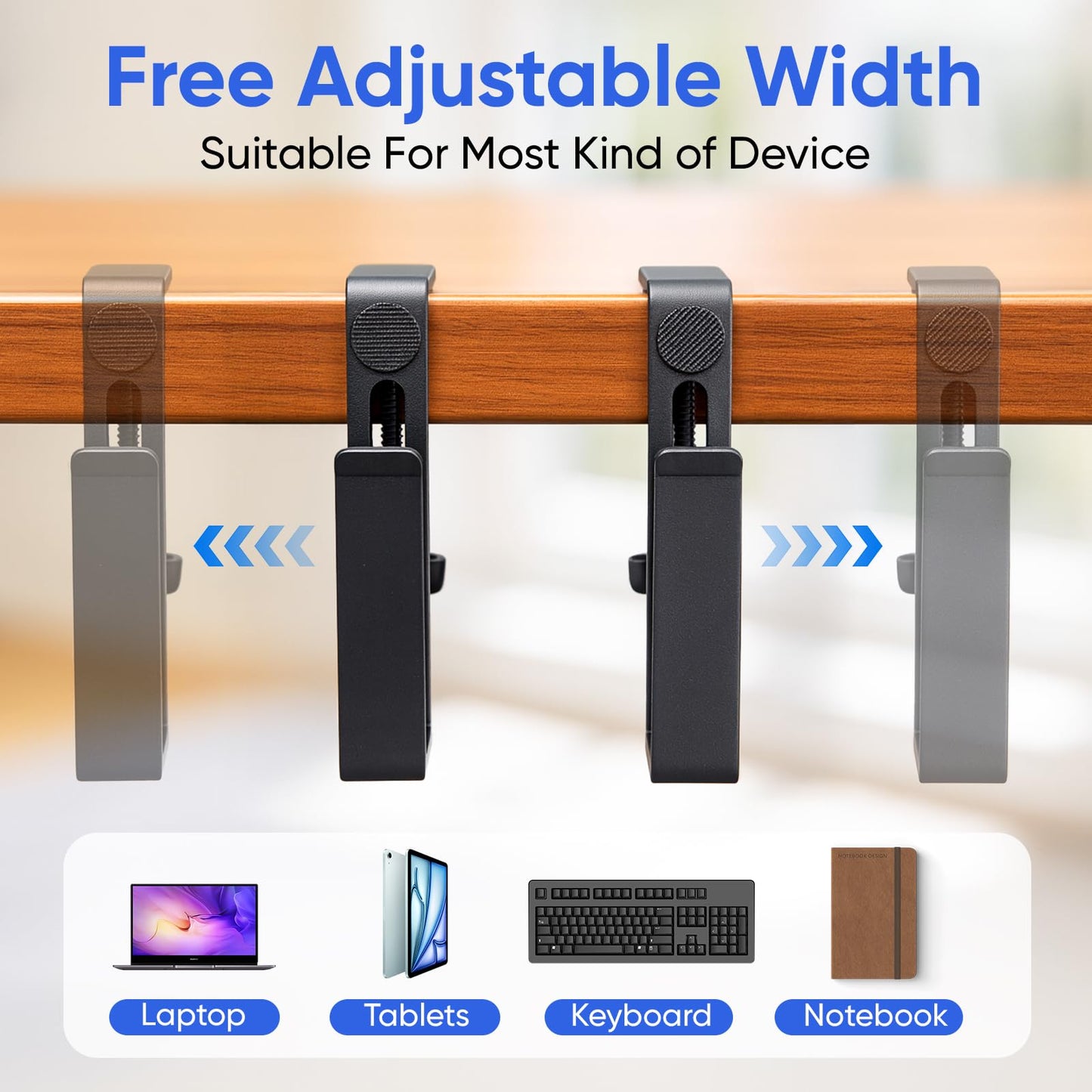 OOKUU Anti-Spill Cup Holder for Desk or Table & No Drill Adjustable Desk Side Laptop Holder
