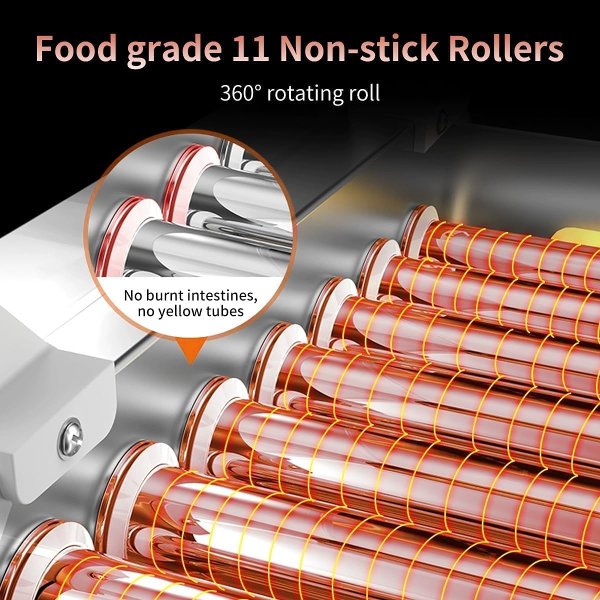 Vexon 11-Roller Hot Dog Machine，Holds 30 Hot Dogs，1670W ，Non-Stick & Stainless Steel，for Parties, Events & Food Stalls