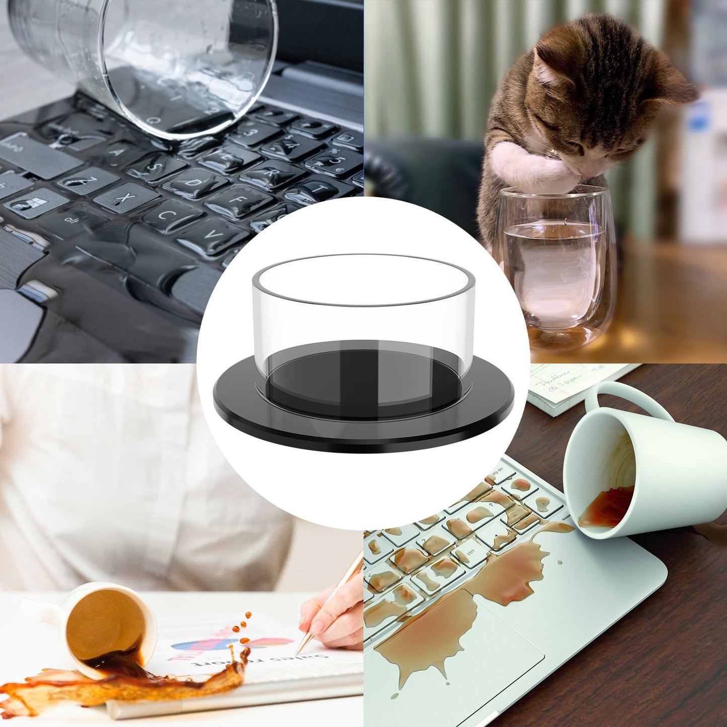 Cup Drink Holder for Stanley 30/40oz Tumbler with Handle & IceFlow 20/30oz, Drink Coaster with Anti-Slip, Anti-Spill Table and Desk Cup Holder Fits Most Water Bottles Under 3.35"(Not Include Cup)