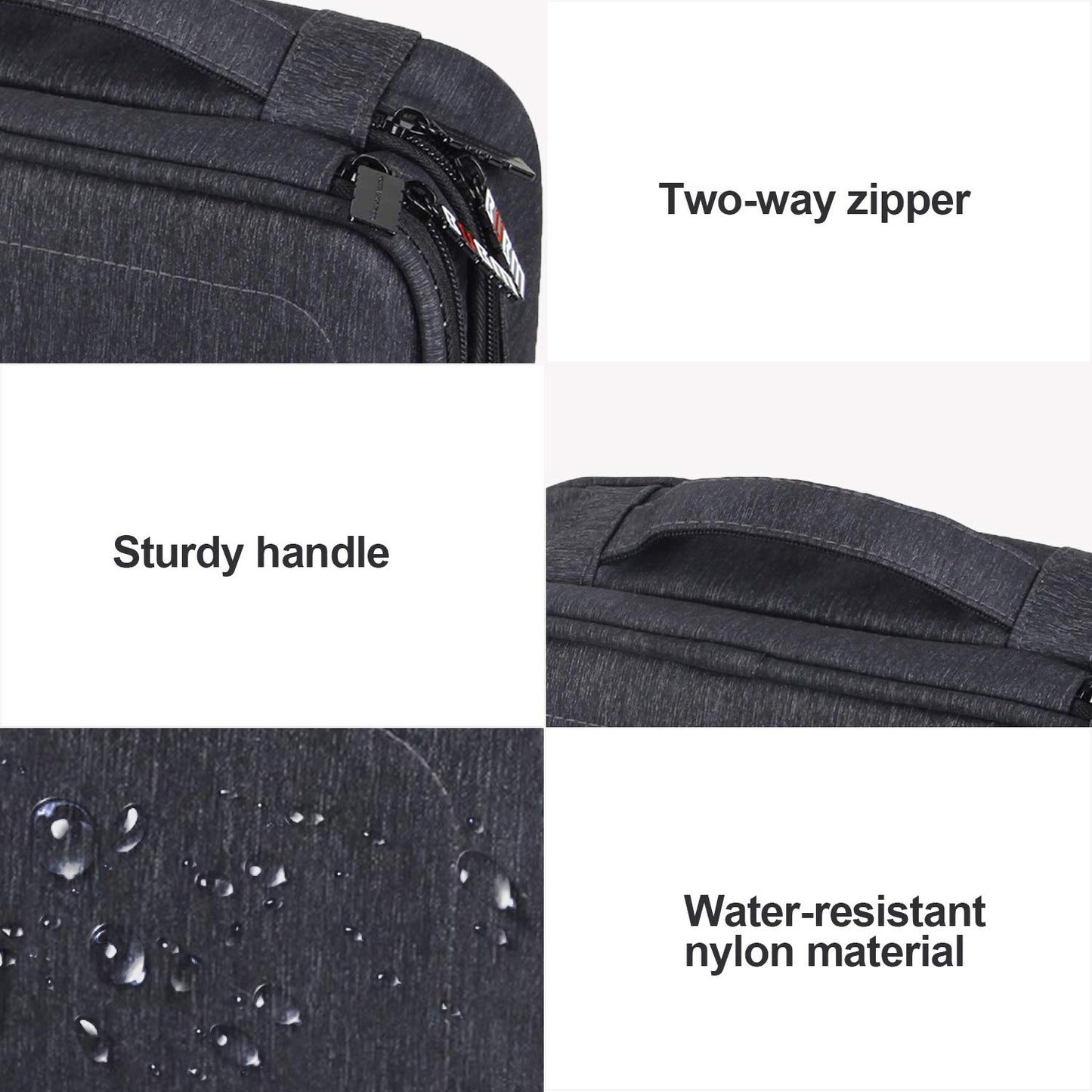 BUBM Electronic Organizer, Double Layer Travel Gadget Carry Bag for Cables, Plugs, Earphone, Flash Hard Drive and More--a Sleeve Pouch for iPad Mini(Medium, Black)