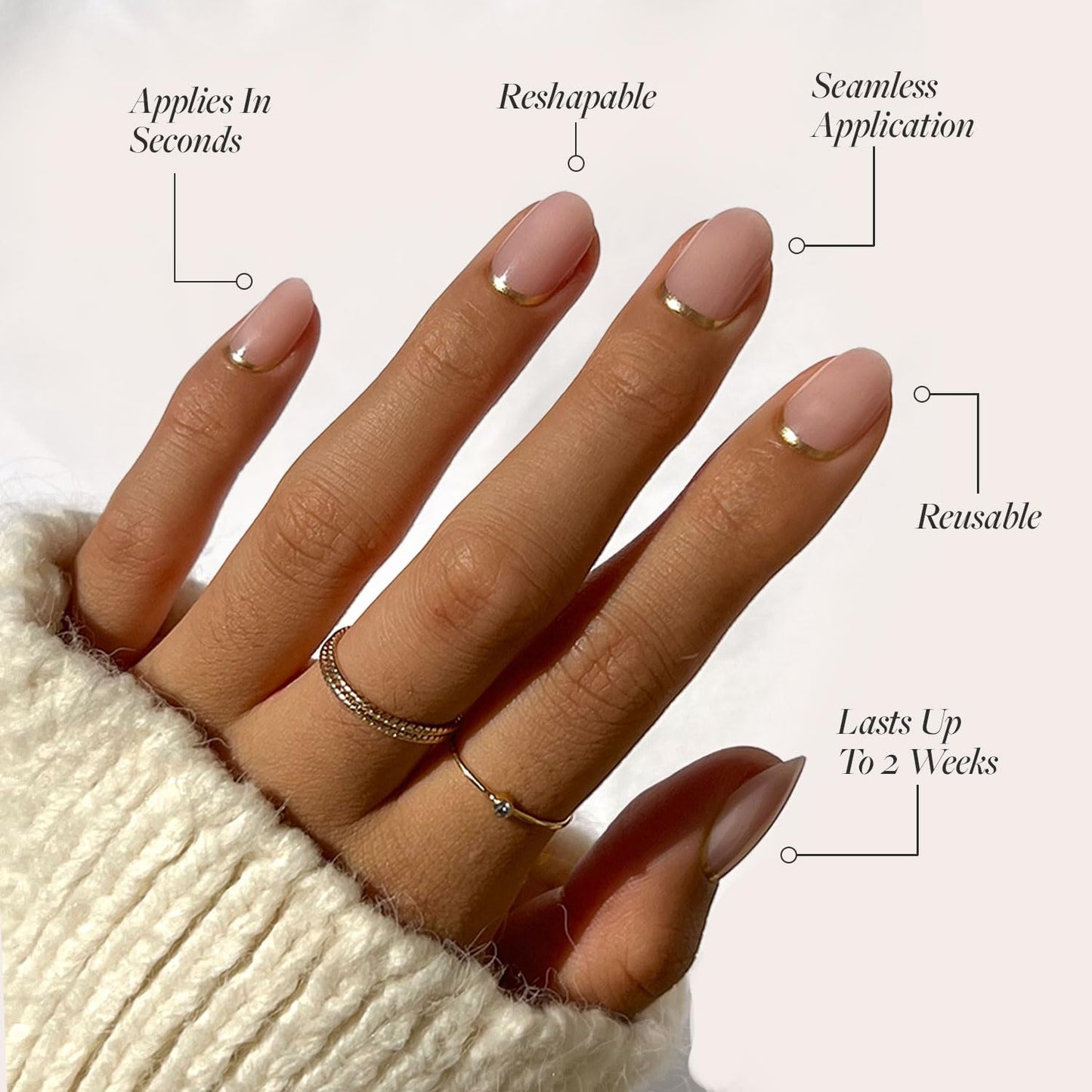 Glamnetic Press-On Nails Bundle - Berry Fizz, Fairy Dust, Goal Digger | Short Oval Magenta Nails | Semi-Transparent Round False | Beige-Pink Oval Fake | Reusable Nail Sets