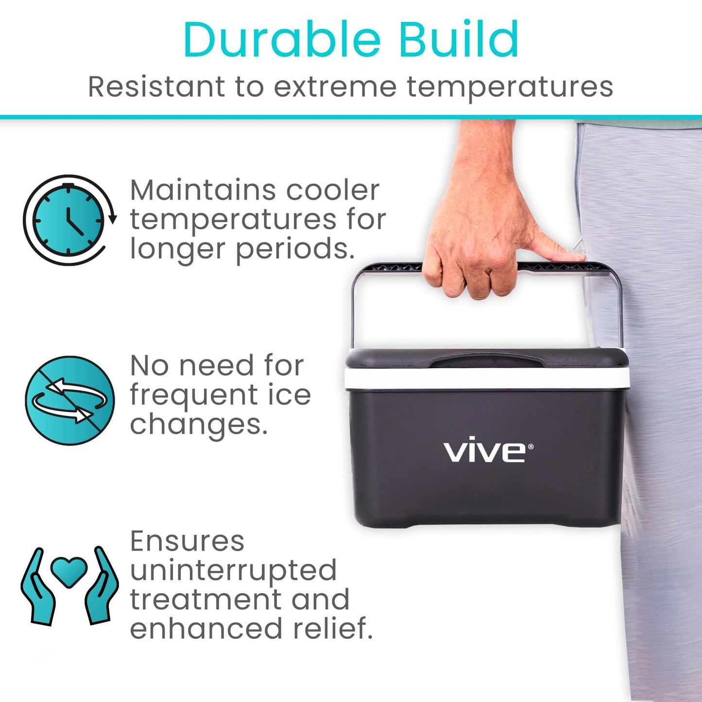Vive Ice Therapy Machine for Knee & Shoulder - After Surgery Cold Therapy for Knee Hip Replacement, Rotator Cuff Injuries - Post Surgery Medical Cryotherapy System - Cooling Cryo Cuff (Black)