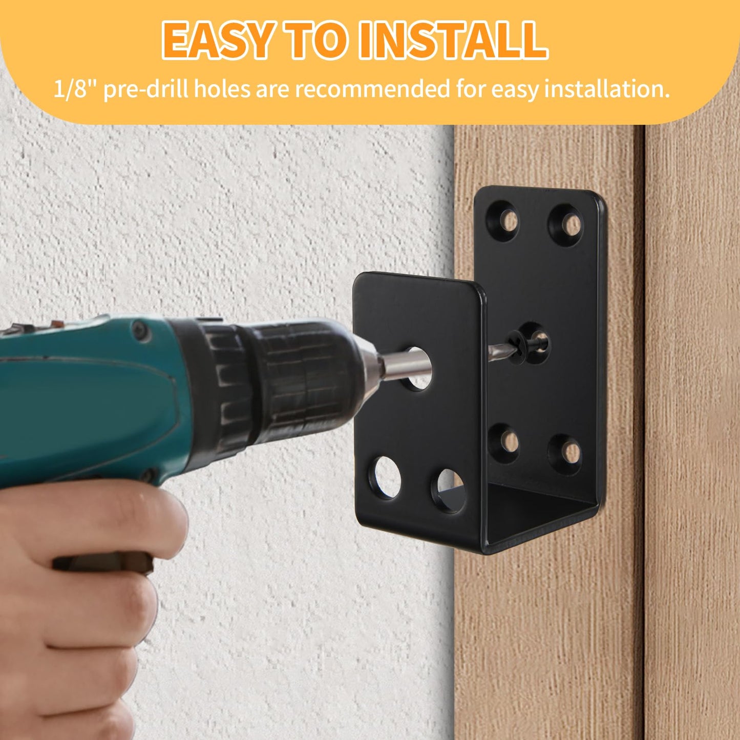 12Pack Door Barricade Brackets,Heavy Duty Door Security Bar, Open Security Bar Holder U Brackets, Fits 2 x 4 Lumber for Door Brace, Home, Garage, Barn, Shed, Gate Security, Black