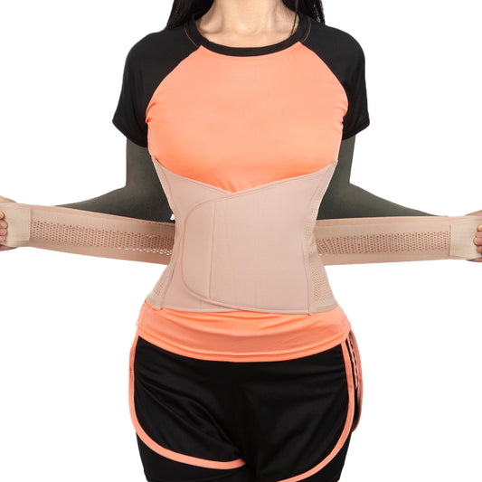 Shrink Smart Postpartum Belt - Belly Support Recovery Wrap, Postpartum Belly Band Girdles, Body & Waist Shapewear (Beige, Small/Medium)