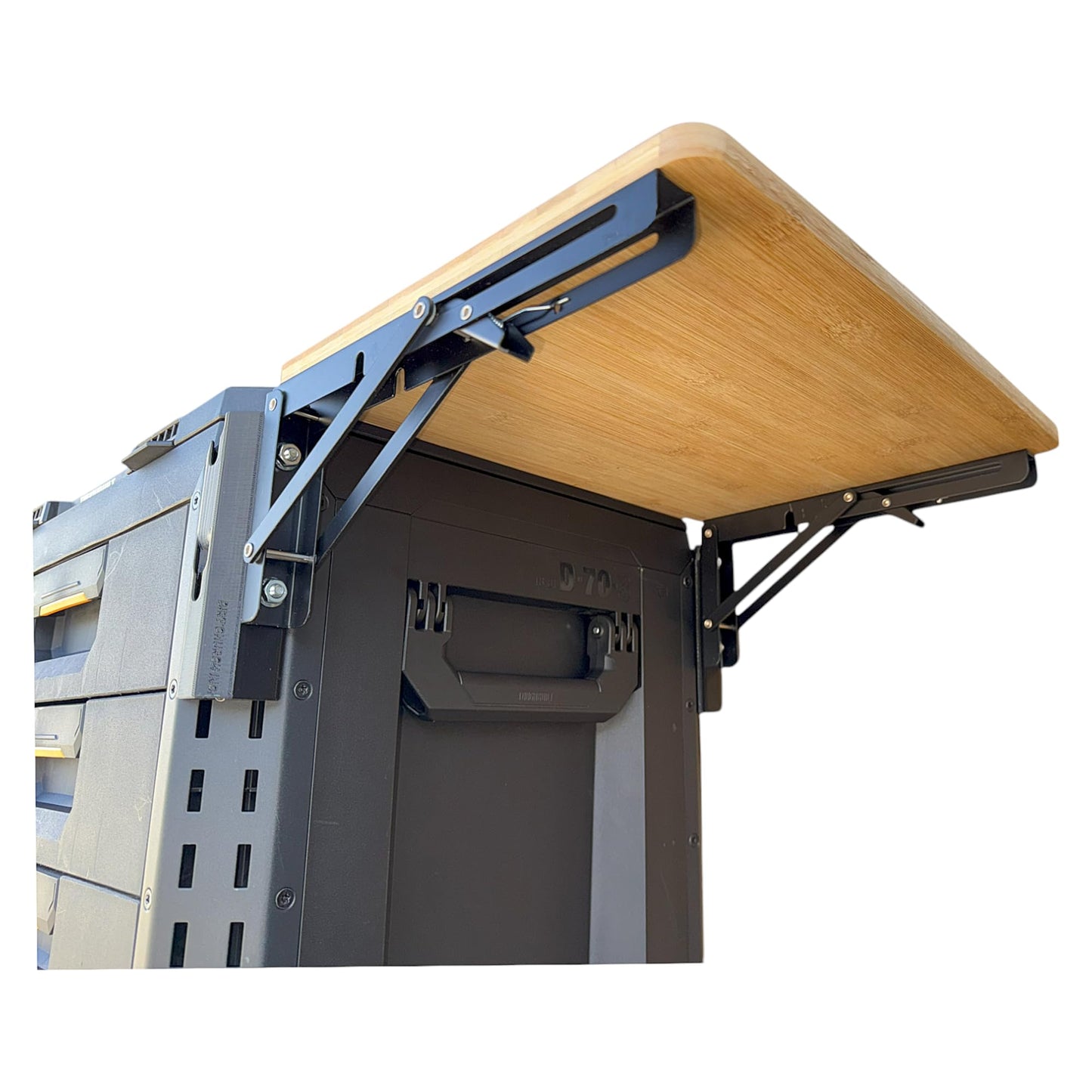 Quick Detaching/Folding Bamboo Table, Compatible with StackTech Toolbox