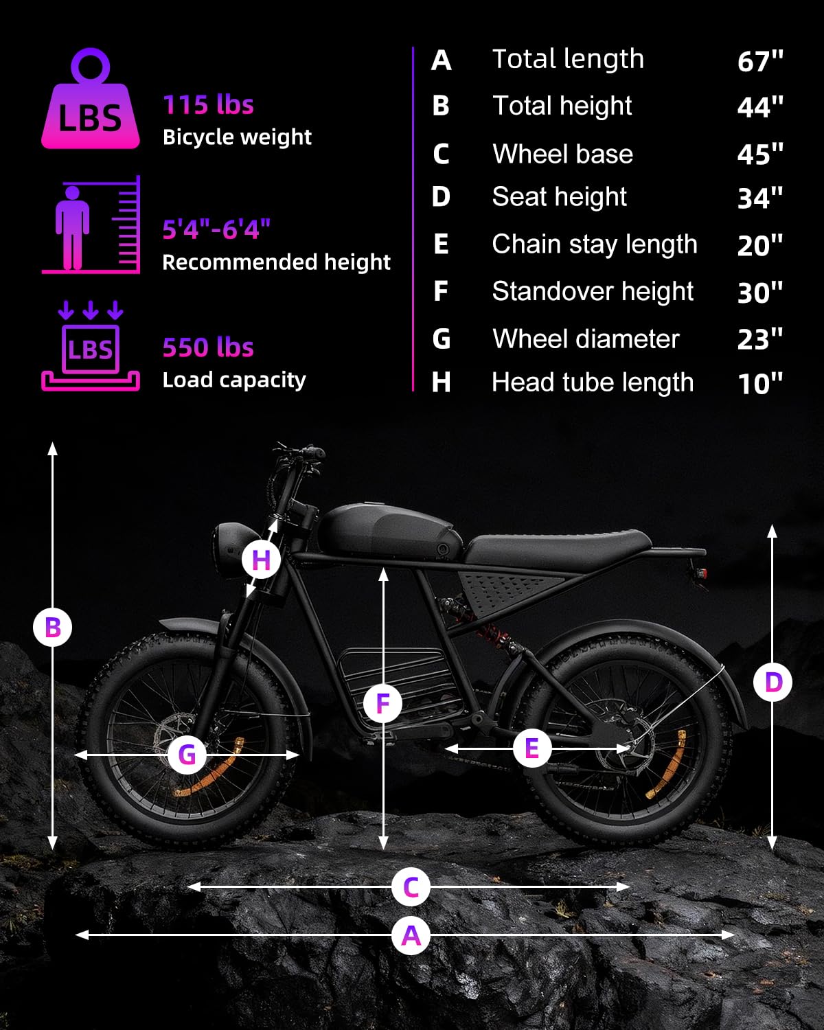 feifayzx eifayzx Electric Bike for Adults 1500W Peak Power, 20" Fat Tire All-Terrain E-Bike, 35MPH Top Speed 48V 18.9AH Lithium Battery, 31-60 Miles Range for Road Sand Mountain Snow (Ebike)