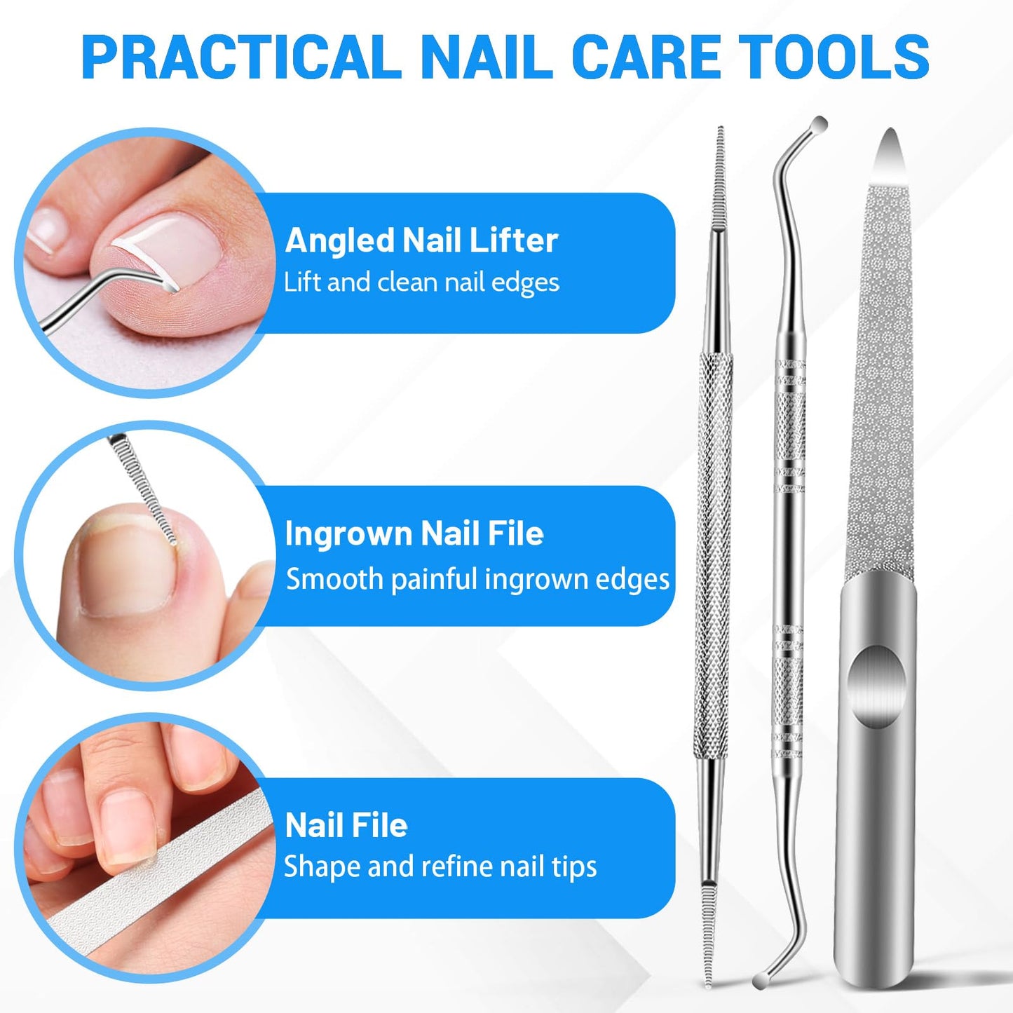 NURIUN 2026 Toenail Clippers for Seniors Thick Toenails, Angled Head Large Toe Nail Clippers for Thick Nails for Men, Heavy Duty Ingrown Toenail Clippers, Long Handle Slanted Nail Clippers Wide Jaw