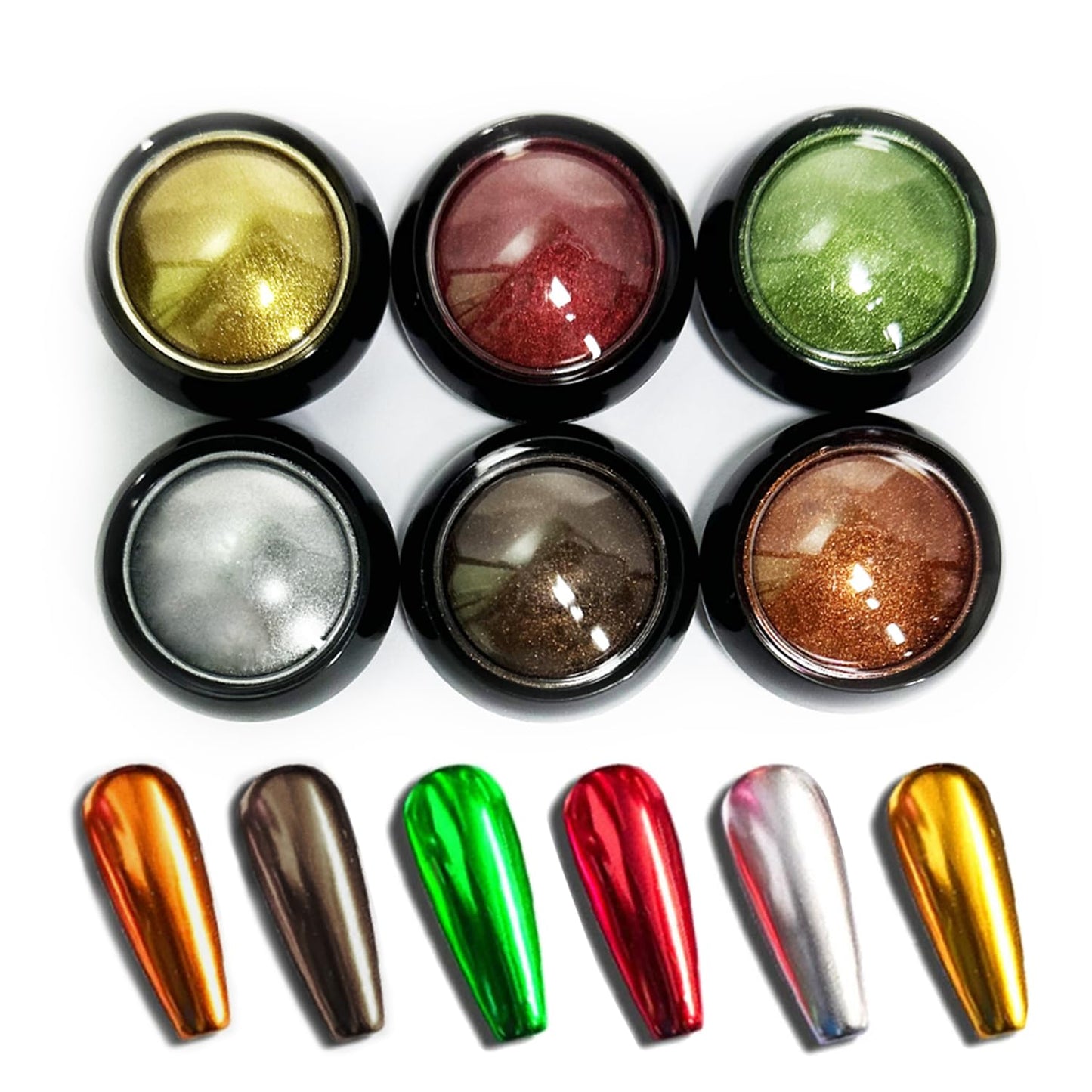 Nail Art Mirror Pigment Gold Chrome Nail Powder Kit Holographic Nail Glitters Silver Nail Chrome Powder Set