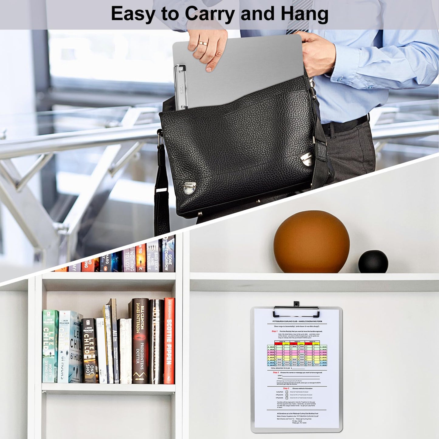 ZCZN Metal Clipboards, 2 Pack Heavy Duty Aluminum Clipboards 12 x 9 Inches, A4 Letter Sizer Document Holder with Low Profile Clip, Suitable for School, Office, Jobsite or Medical Staff, Silver