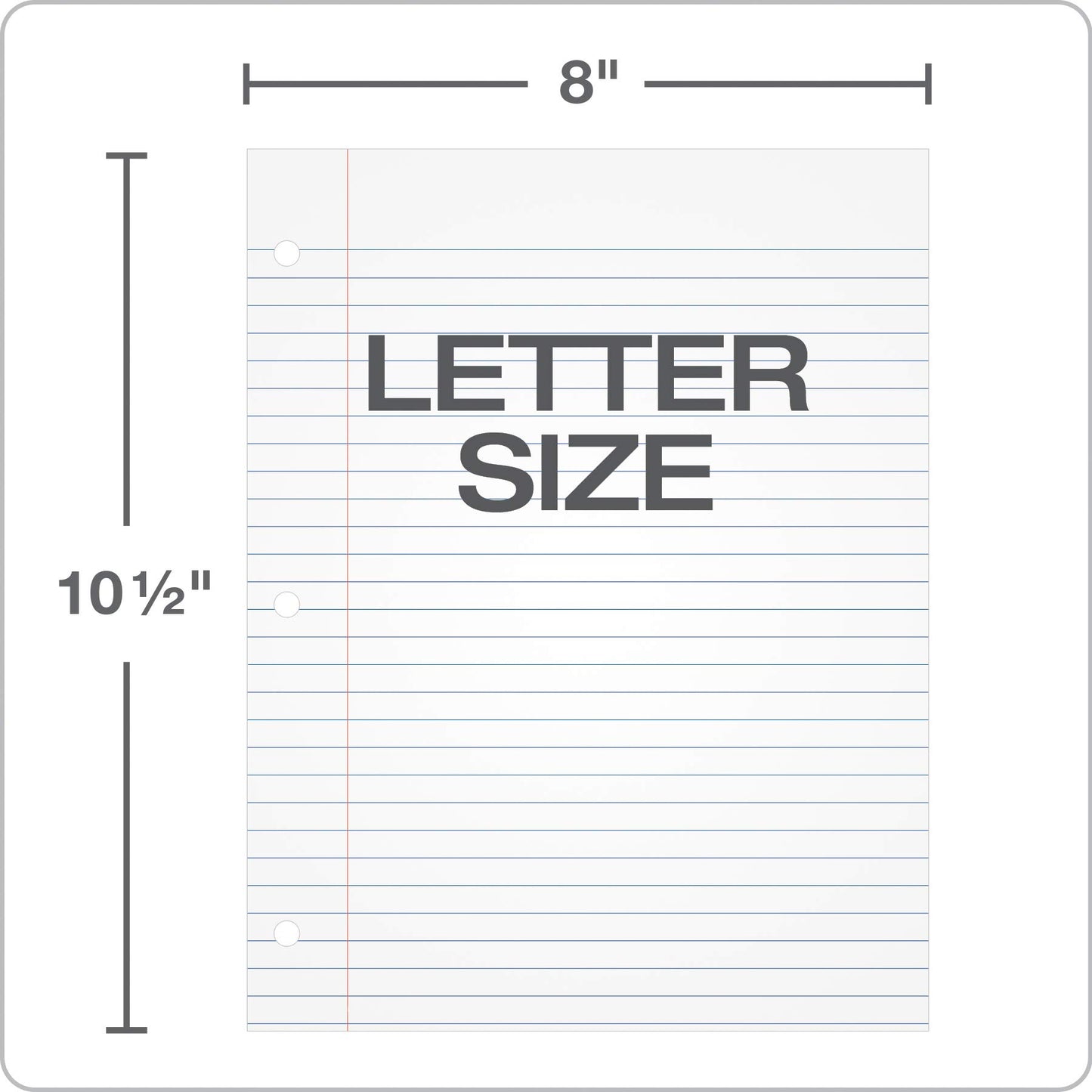 Oxford Filler Paper, 8 x 10-1/2 Inch Wide Ruled Paper, 3 Hole Punch, Loose Leaf Notebook Paper for 3 Ring Binders, 500 sheets (62330), white