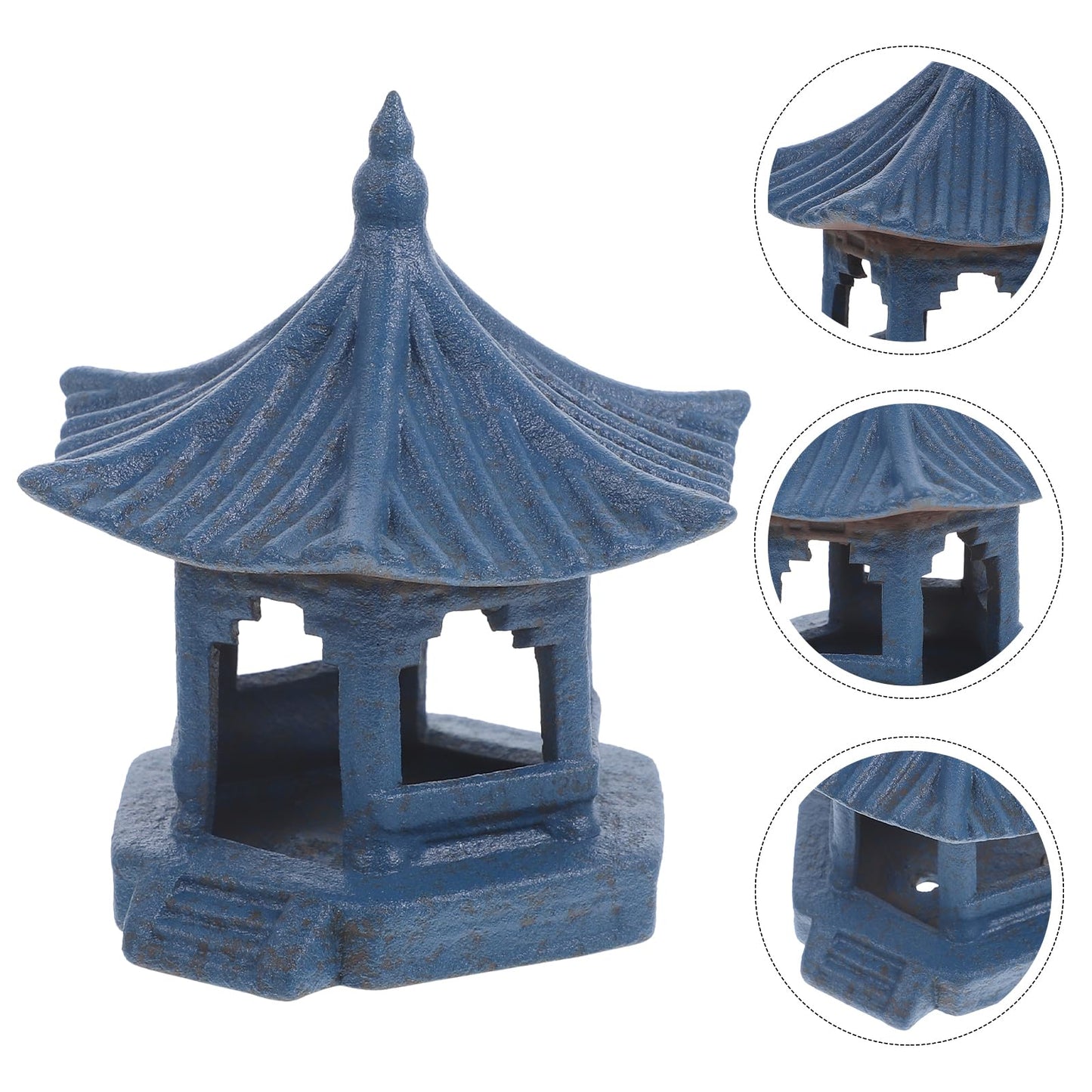 Abaodam Mini Pagoda Statue Miniature Ceramic Pagoda Hexagon Decor Mini Japanese Fairy Garden Figurines for Zen Garden Bonsai Decor